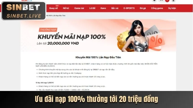 Thưởng nạp đầu 100% win878 win